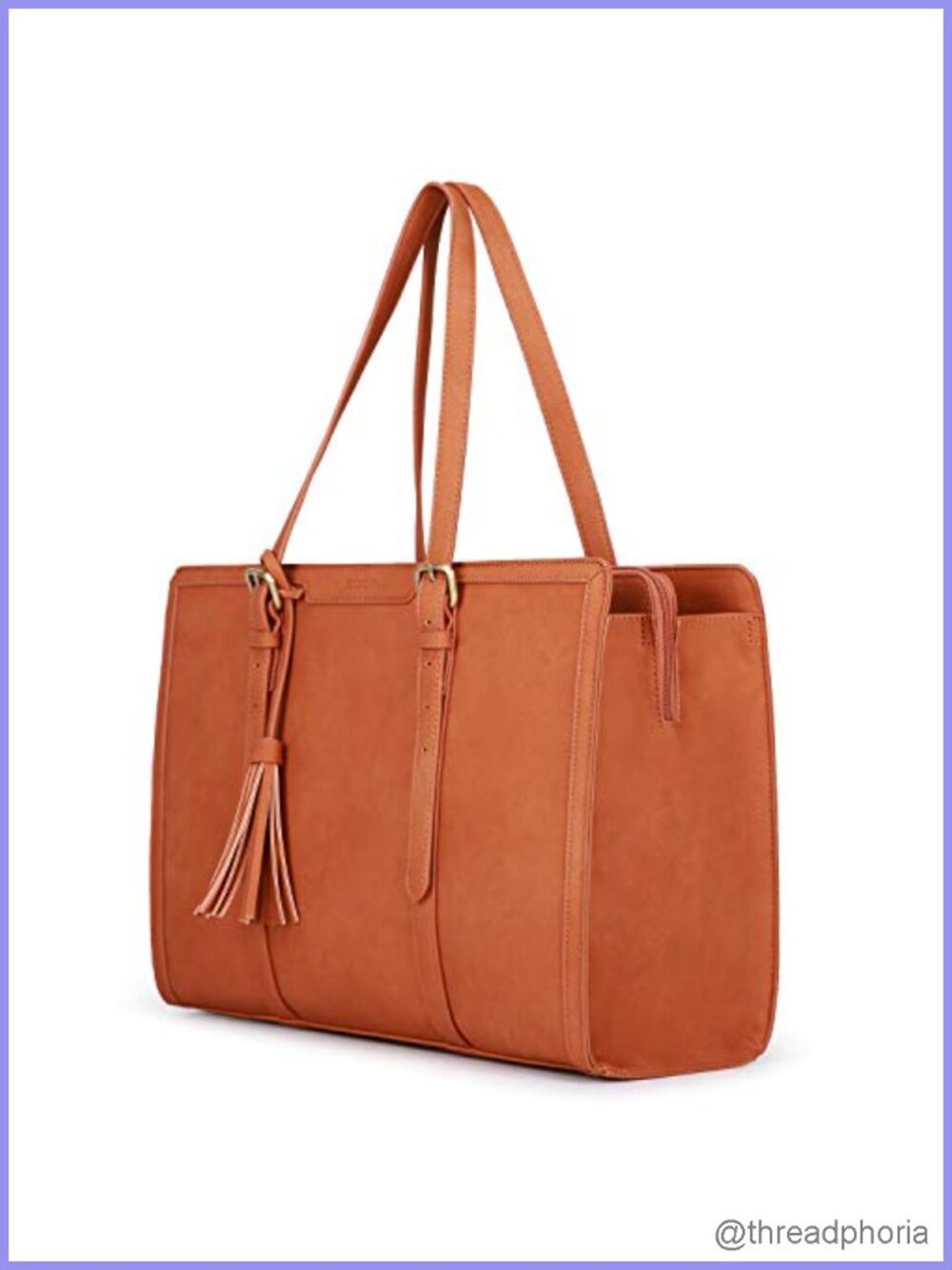 ECOSUSI Laptop Bag for Women 15.6 Inch Work Tote PU Leather Computer Purse